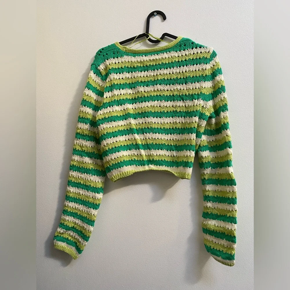 Zara Striped Knit Cotton Cardigan S - Picture 6 of 6